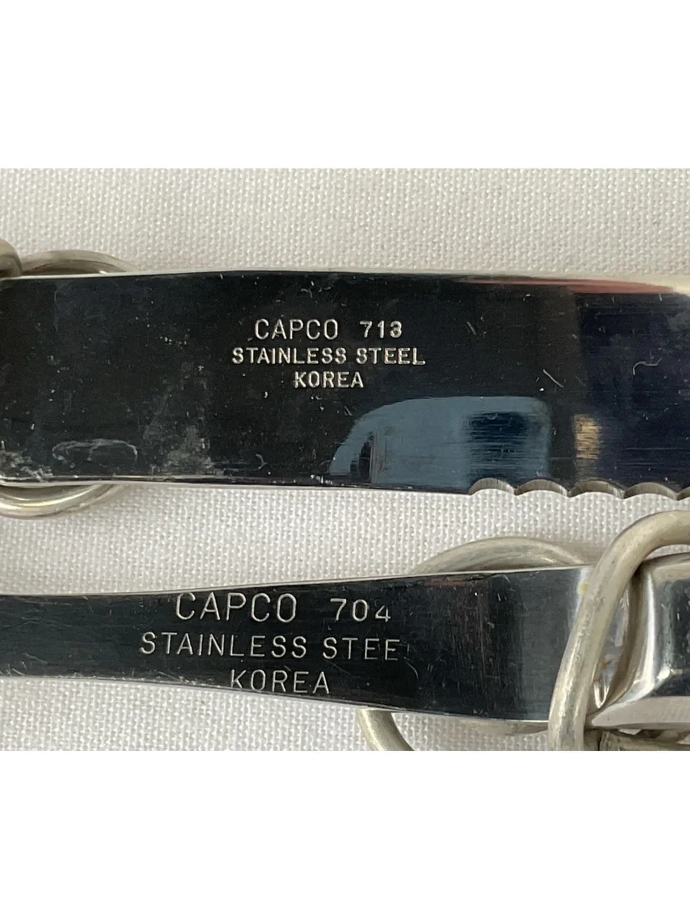 Vintage Capco Stainless Steel seashell Fork / Knife Set W/Two’s Company Fork